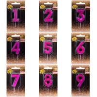 Свечи для торта  Диамант Маджента 4,5см