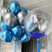 Баблс с перьями и фонтан из шаров хром