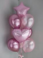 Нежный фонтан с розовыми шарами