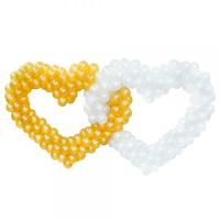 Золотое и белое сердце из воздушных шаров