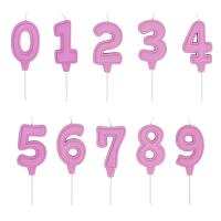 Свеча -цифра Праздник розов паст 6см