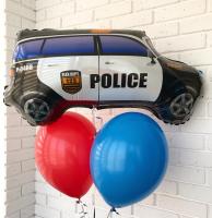 Полицейская машина +2 шарика без рисунка