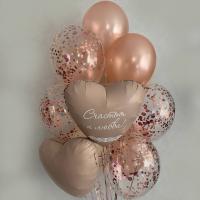 Нежный фонтан из шаров на свадьбу