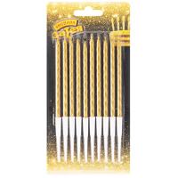 Свечи для торта золото с подставкой