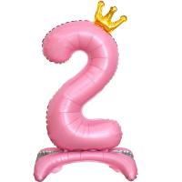 Цифра с короной розовая