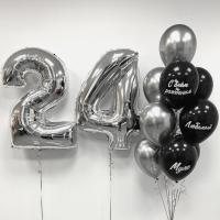 Цифра 24 и фонтан из шаров