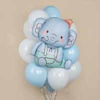 Фигура Слоник в колпачке, Голубой, +10 шариков