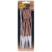 Свечи Волна роз золото с подст 13см12шт