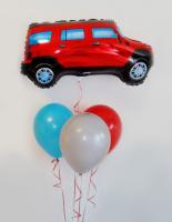 Фигура джип красный +3 шарика без рисунка
