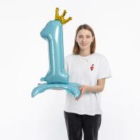 Цифра с короной голубая