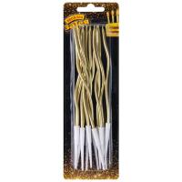 Свечи Волна золото с подст 13см 12шт