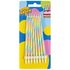 Свечи Радужная Пастель с подст 12см 8штG