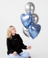 Фонтан из шаров хром и сердец