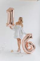 Цифра шестнадцать розовое золото